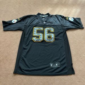 Used LaMar Woodley Steelers Stitched Reebok Jersey Size L